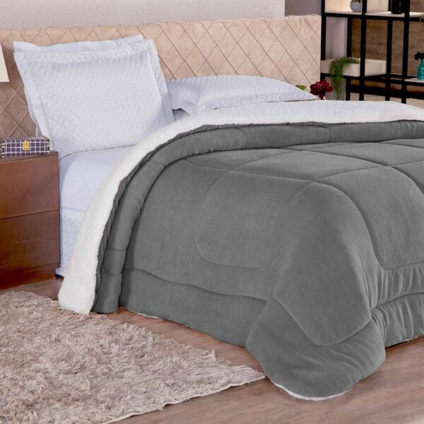 Coberdom Edredom Casal King Pele De Carneiro Alaska Sherpa/ma