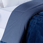 Coberdrom Allure Queen Dupla Face Manta Plush + Malha - Azul