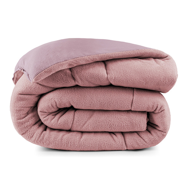 Coberdrom Allure Queen Dupla Face Manta Plush + Malha - Rosa