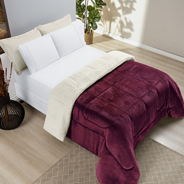 Coberdrom Apollo King Sherpa Pele De Carneiro + Manta Flannel