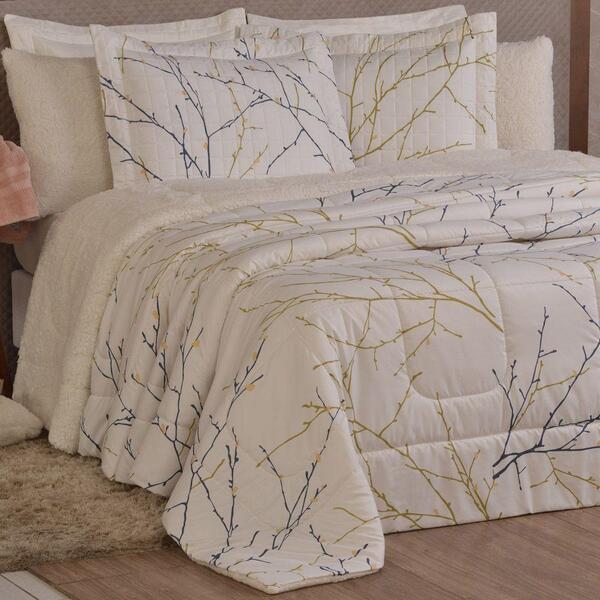 Coberdrom Artic Solteiro Micropercal 180 Fios Sherpa Toque Lã