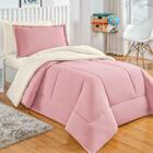 Coberdrom Aspen Solteiro Dupla Face Sherpa E Percal 180 Fios