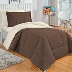 Coberdrom Aspen Solteiro Dupla Face Sherpa E Percal 180 Fios