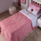 Coberdrom Bailarina Rosê Solteiro 02 Peças - Dupla Face Manta