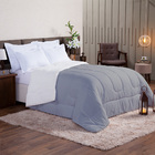 Coberdrom Casal Micropercal Felpudo Cinza 2,40x2,20m Casa Dona