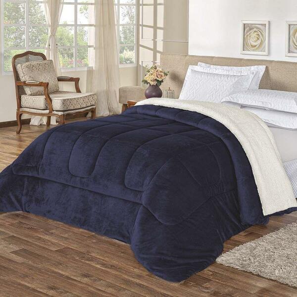 Coberdrom Casal Noruega Sherpa Manta Flannel 1pç - 100% Polié