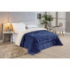 Coberdrom Casal Pele De Carneiro 01 Peça Marinho