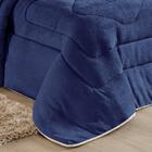 Coberdrom Casal Pele De Carneiro 01 Peça Marinho