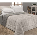 Coberdrom Casal Queen Edredom Felpudo Dupla Face Cotex Cinza