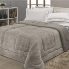 Coberdrom Casal Queen Edredom Felpudo Dupla Face Cotex Cinza