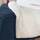 Coberdrom Casal Queen Toque Lã De Carneiro Sherpa/manta Azul