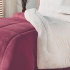 Coberdrom Casal Queen Toque Lã De Carneiro Sherpa/manta Roxo