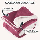 Coberdrom Casal Queen Toque Lã De Carneiro Sherpa/manta Roxo