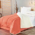 Coberdrom Casal Queen Toque Lã De Carneiro Sherpa/manta Salmão