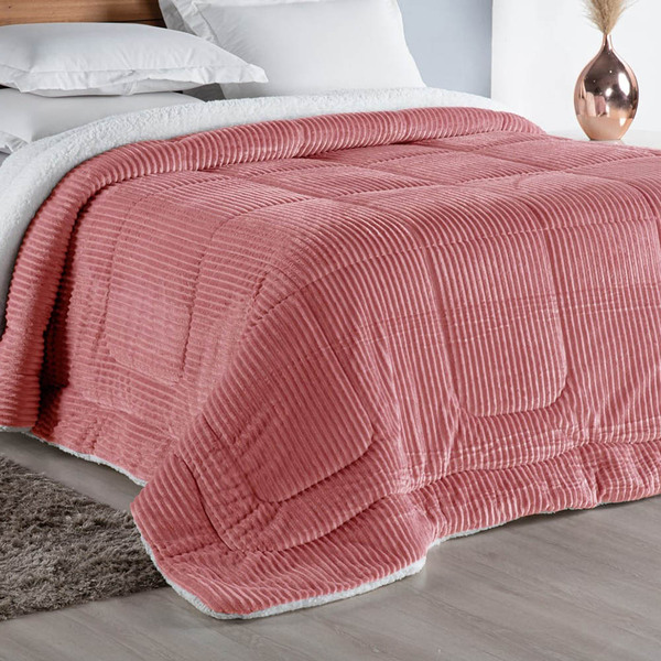 Coberdrom Cobertor Apollo Queen Manta Canelada Sherpa Lã De C