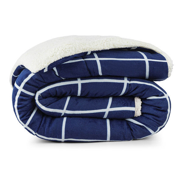 Coberdrom Cobertor Brooklyn Queen Sherpa Manta Flannel Quadri
