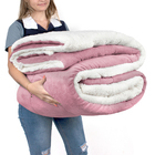 Coberdrom Cobertor Casal Queen Rosê Dupla Face Sherpa