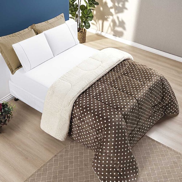 Coberdrom Cobertor Celine Casal Queen 01 Peça Tecido Sherpa M