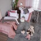 Coberdrom Corações Rosê/cinza Solteiro 02 Peças - Dupla Face