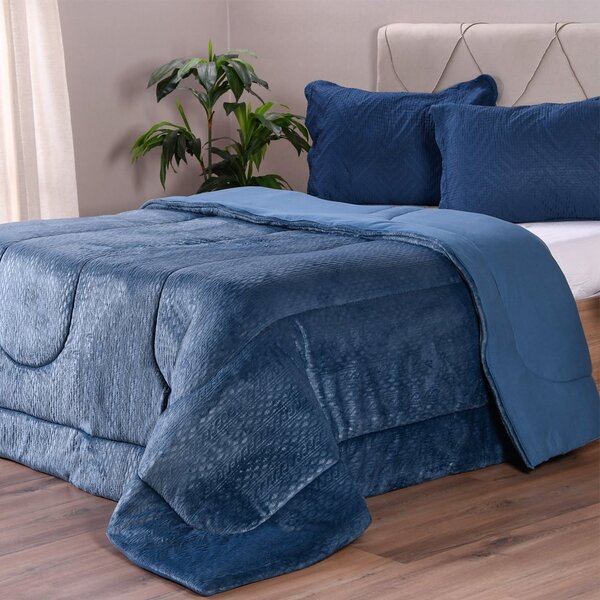 Coberdrom Duetto Plush Queen Malha 100% Algodão 220x240cm Saf
