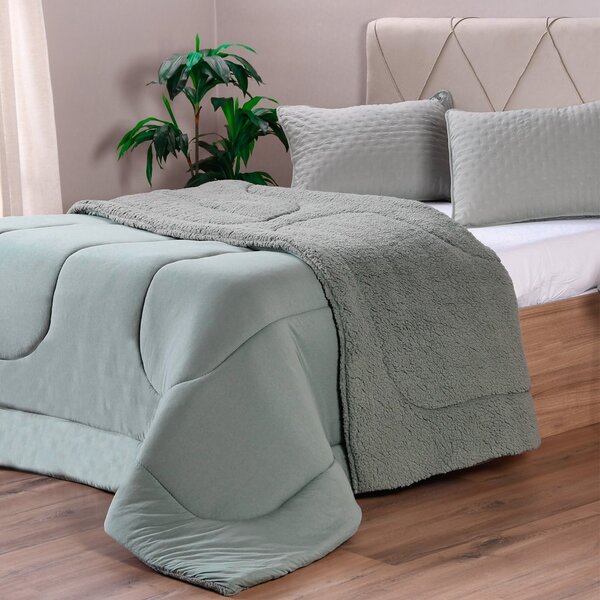 Coberdrom Duetto Tinto Queen Malha 100% Algodão 220x230cm Suc