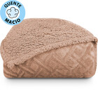 Coberdrom Edredom Manta King Aveludado Com Sherpa Soft Dupla