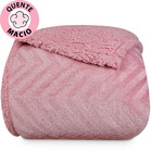 Coberdrom Edredom Manta Queen Aveludado Com Sherpa Soft Dupla