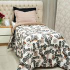 Coberdrom Edredom Moto Solteiro Dupla Face Malha Manta Soft B