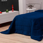 Coberdrom Futebol Marinho Solteiro 02 Peças - Dupla Face Mant