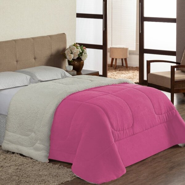 Coberdrom King Aquarela Sherpa/mantinha 1 Peça - Pink