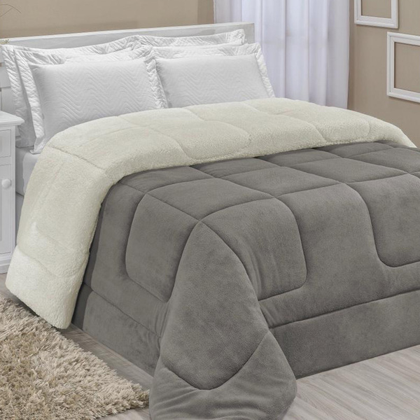 Coberdrom Magnus Casal Queen Dupla Face Sherpa Com Manta Soft