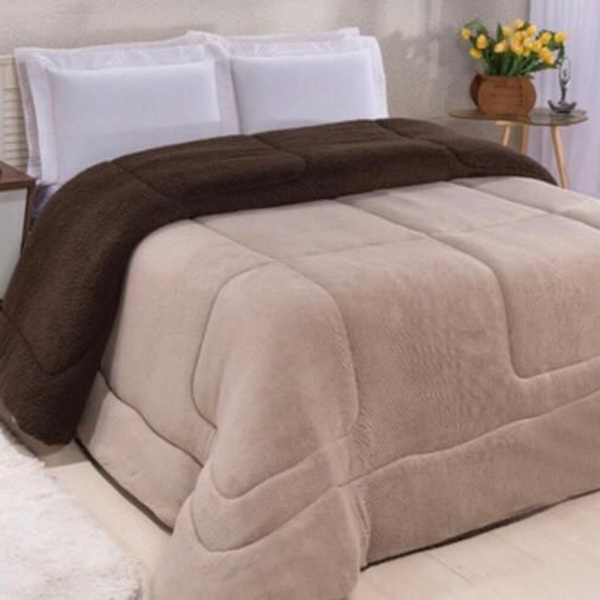 Coberdrom Magnus Casal Queen Manta Quente Sherpa Lã De Ovelha