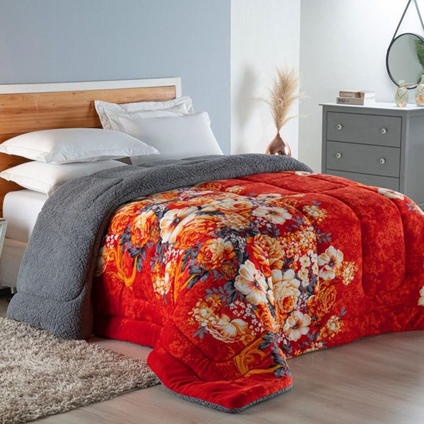 Coberdrom Magnus Casal Queen Manta Quente Sherpa Lã De Ovelha