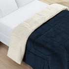 Coberdrom Manta Sherpa Edredom Queen Dupla Face Casen Azul_ma