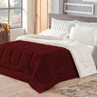 Coberdrom Manta Sherpa Edredom Queen Dupla Face Casen Vermelho