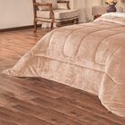 Coberdrom Olimpo Dupla Face Caqui Casal - Tecido Sherpa E Man