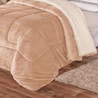 Coberdrom Olimpo Dupla Face Caqui Casal - Tecido Sherpa E Man