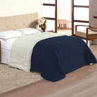 Coberdrom Pele De Carneiro Cobertor Azul Marinho Queen Size D