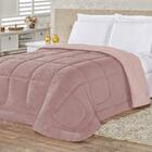 Coberdrom Queen Isis Malha + Manta Flannel 1pç - Rosé