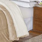 Coberdrom Queen Noruega Sherpa Manta Flannel 1pç - Cáqui