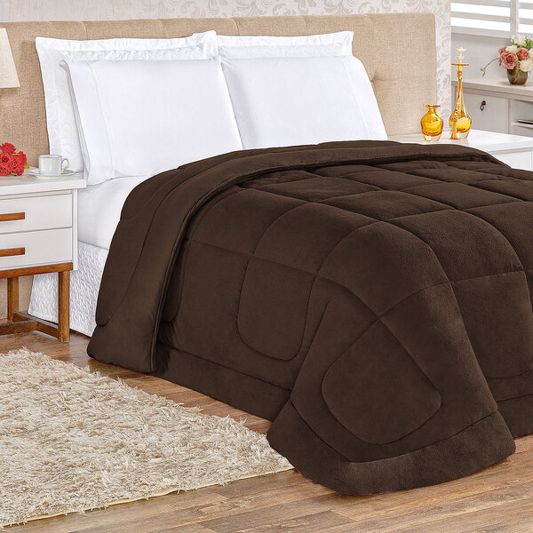 Coberdrom Queen Tabaco Dupla Face 2,40m x 2,20m de Malha 100%