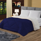 Coberdrom Quentinho Queen Sherpa Azul Marinho Casen