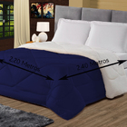 Coberdrom Quentinho Queen Sherpa Azul Marinho Casen