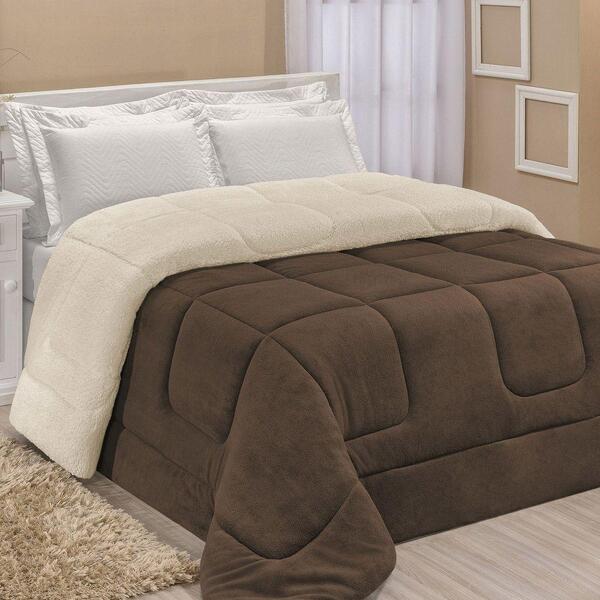 Coberdrom Robust Queen Manta Sherpa 1 Peça Marrom