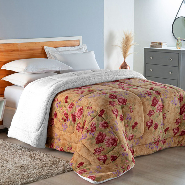 Coberdrom Robust Solteiro Manta Soft Sherpa Lã De Carneiro Pe