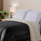 Coberdrom Sherpa 2 em 1 Noites Quentinhas Casal Queen Preto C