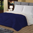 Coberdrom Sherpa 2 Em 1 Solteiro Dupla Face Azul Marinho Casen