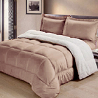 Coberdrom Sherpa Casal Queen Edredom Pele Carneiro Cotex Bege