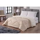 Coberdrom Sherpa Casal Queen Tipo Lã De Carneiro Bege E Palha