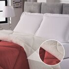 Coberdrom Sherpa Casal Queen Tipo Lã De Carneiro Rose E Palha